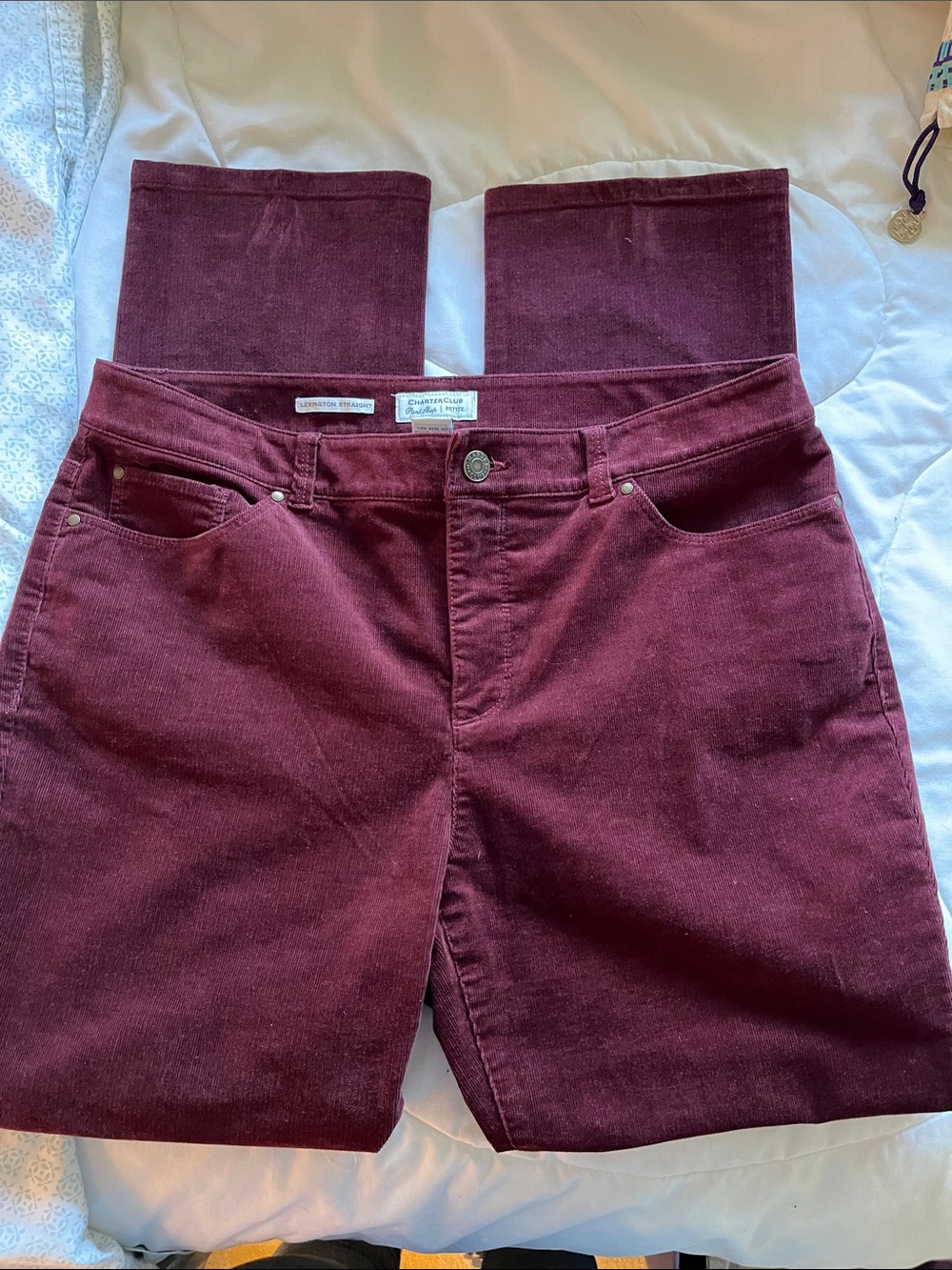Charter Club Burgundy corduroy pants 12P